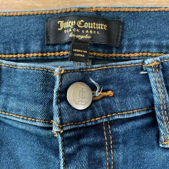 Juicy Couture Mid Rise Side white Stripe Flare frayed hem  jeans - Picture 5 of 8